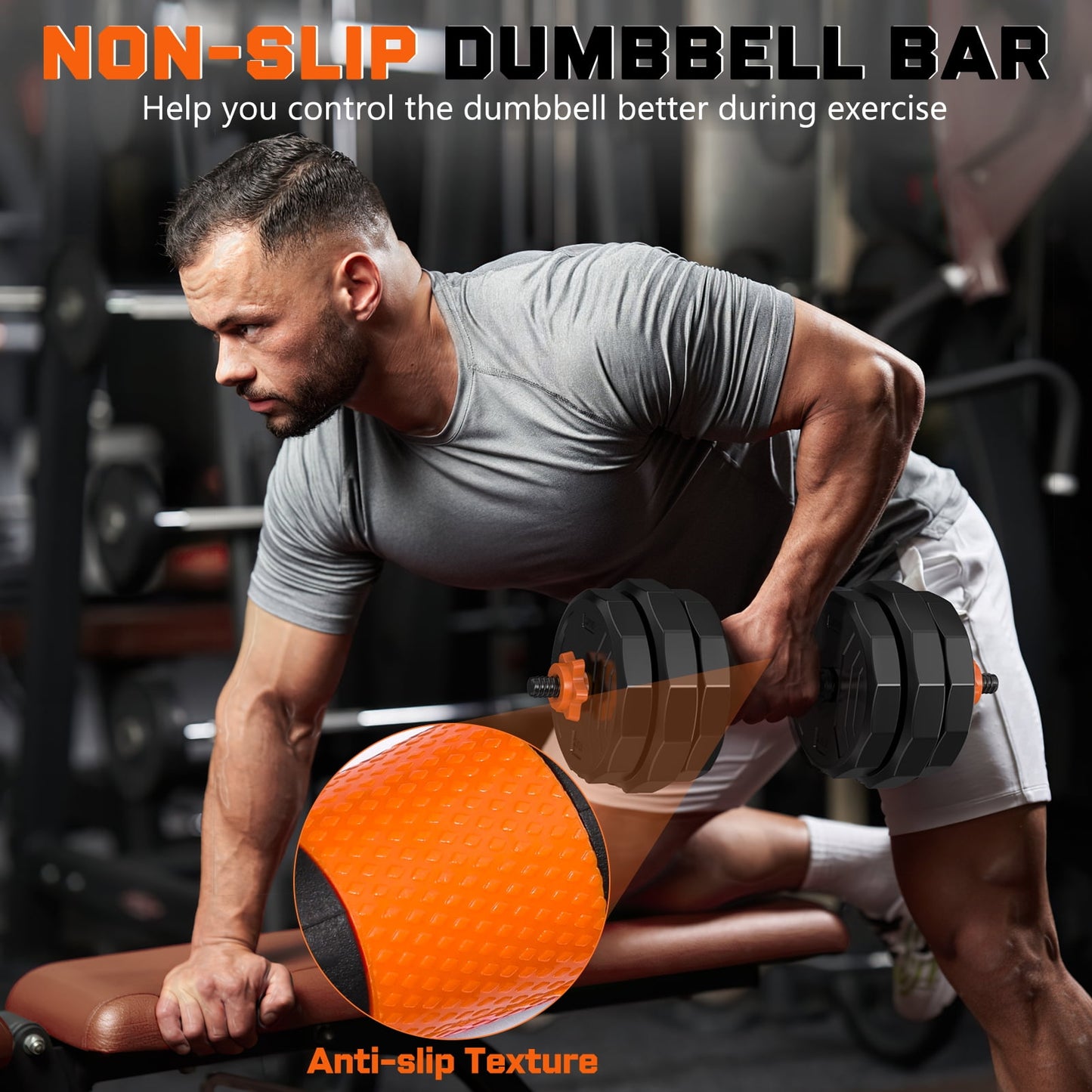  44Lb 4-In-1 Adjustable Dumbbells Set - Versatile Free Weights for home fitness
