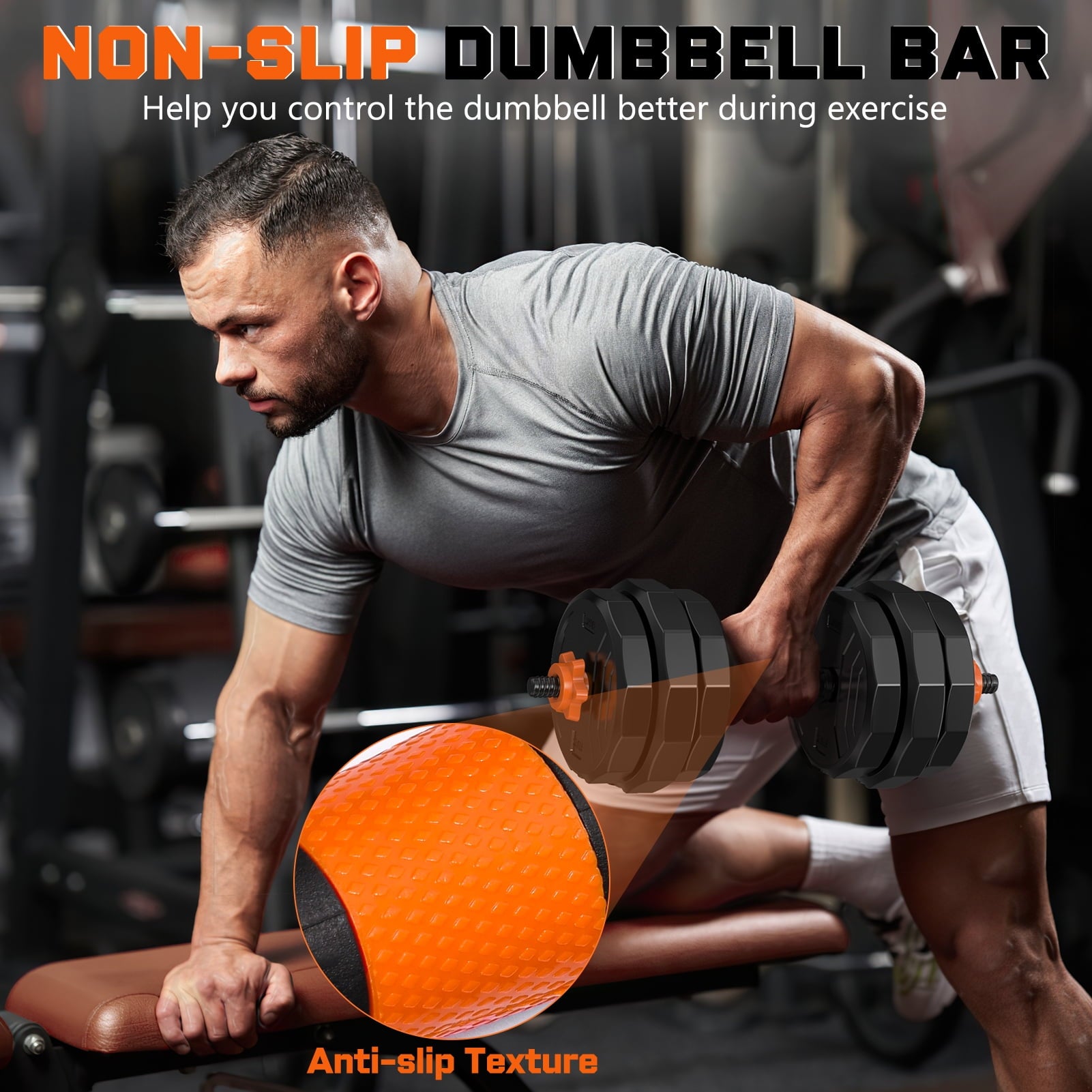  44Lb 4-In-1 Adjustable Dumbbells Set - Versatile Free Weights for home fitness