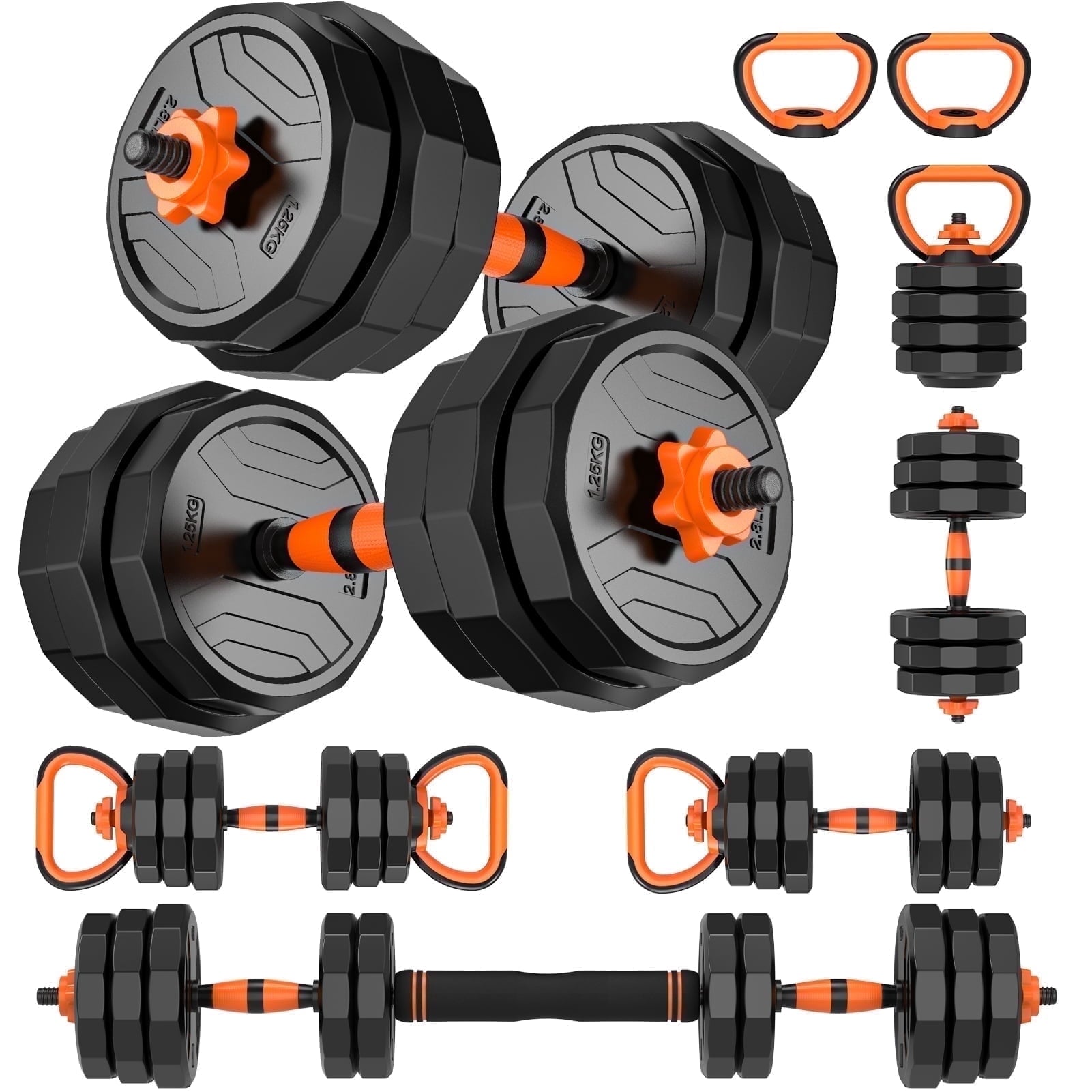  44Lb 4-In-1 Adjustable Dumbbells Set - Versatile Free Weights for home fitness